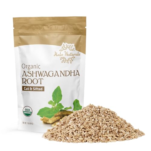 Organic Ashwagandha Root Cut & Sifted, 1 Pound (Withania somnifer...