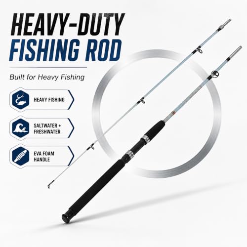Image of HELLARO Kingfisher Super Solid Glass Fiber Unbreakable Spinning Fishing Rod (8FT)
