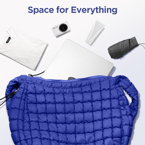 Image of Puffer Tote Bag for Women Large Quilted Crossbody Bag Quilted Carryall Bag Soft Puffy Hobo Handbags Puff Purse Shoulder Bag