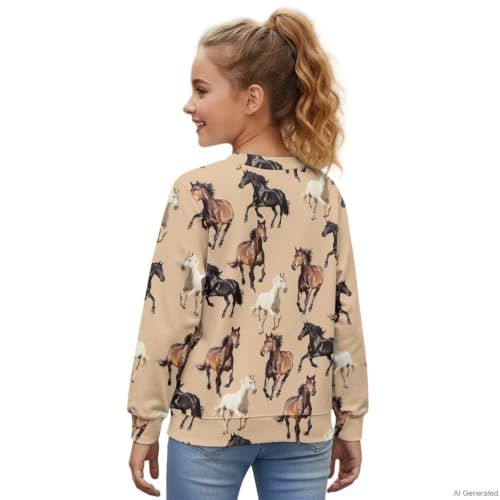 Image of Girls Cardigans Sweater Long Sleeve Crew Neck Button Down Sweaters School Outerwear for Kids Fall Winter Tops