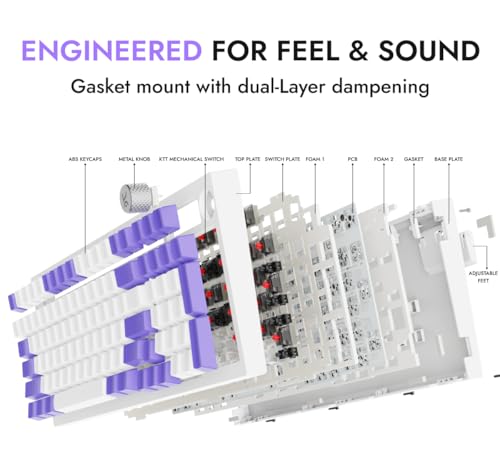Image of Kreo Hive 98 Wired RGB Mechanical Gaming Keyboard | Full Size 98 Keys, Metal Volume Knob, Per-Key RGB, Hot-Swappable Switches (All Black, Brown)