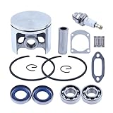 Juego de pistones de 50 mm y 52 mm for Motosierra 268, 272, XP, K, 272K, EPA, con rodamiento de Bolas, Sello de Aceite, Junta de Cilindro y silenciador.(52mm 272)