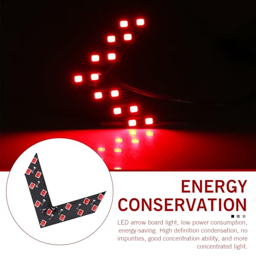 12V 3528-14SMD Rear View Mirror Turn Signal, Arrow Design Hidden LED Turn Signal, Modification Fittings, Universal for Most Cars, Trucks, Motorcycles, Scooters (Red)