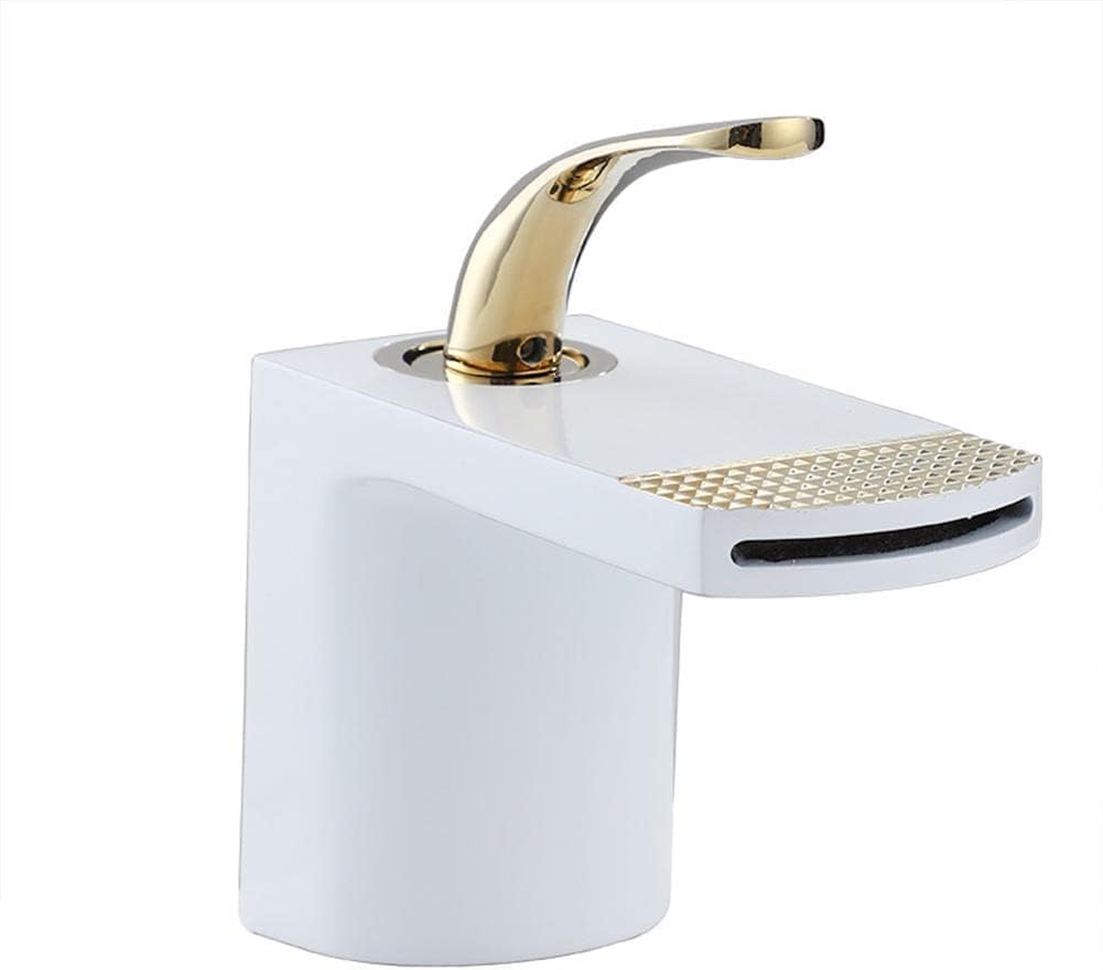 Robinet cascade salle de bain mitigeur levier unique laiton évier eau chaude froide - 8
