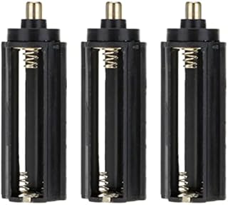 Battery Holder, Black Cylindrical Type Plastic Battery Holder For 3x AAA To 18650 Battery Converter Box Flashlight Lamp Adapter