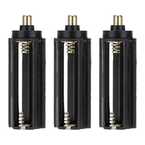 Battery Holder, Black Cylindrical Type Plastic Battery Holder For 3x AAA To 18650 Battery Converter Box Flashlight Lamp Adapter Cover