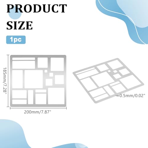 UNICRAFTALE Metal Square Cutouts Stencil Rectangle Metal Template Stainless Steel Journal Geometric Template Painting Stencil for DIY Scrapbooking Photo Engraving Jewelry - Image 3
