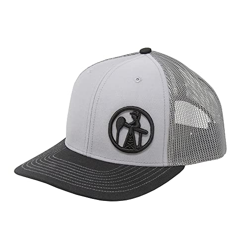 Oil Field Hats Pumpjack Cowboy Adjustable Mesh Back Snapback Hat (Circle PJ Cowboy - Gray/Black) Oil Field Hats Pumpjack Cowboy Adjustable Mesh Back Snapback Hat (Circle PJ Cowboy - Gray/Black)