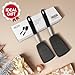 Unicook 2 Pack Flexible Silicone Spatula, Turner, 600F Heat Resistant, Ideal for Flipping Eggs, Burgers, Crepes and More, Black