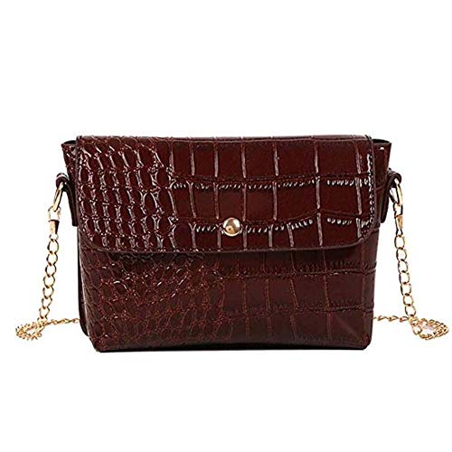 hsy Borsa Donna a Tracolla/Pochette a Mano，Elegante Borse a Spalla in PU Pelle，Made in Italy,Prezzo Speciale，Nera/Bianca/Marrone/Rosso (Color : Brown)