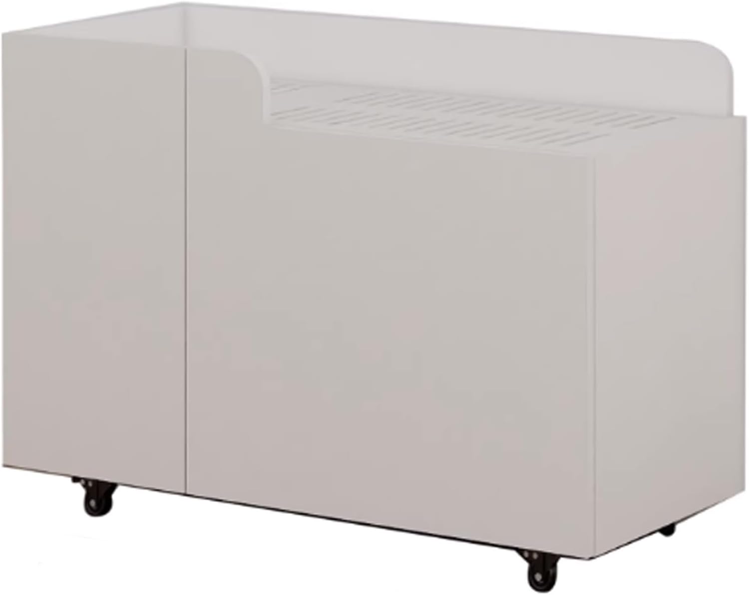 Hidden Cat Litter Box Enclosure Cabinet, Cat Litter Box Cabinet with Double Litters Collector, Enclosed Litters Boxs Furniture Side Table for Living Room, Bedroom(White)