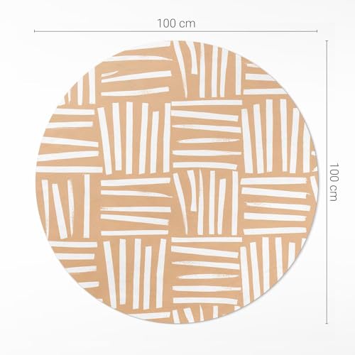 Tapis de sol vinyle élégant de haute qualité géométrie ronde - 4