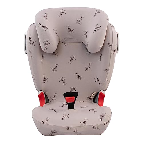 JYOKO Kids Funda para Silla de Coche Compatible con Romer Kidfix II XP SICT (con Ojal, Giraffe)