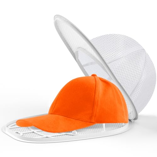 Eiito Hat Washer for Washing Machine,Hat Cleaner for Baseball Caps with Frame Cage and Mesh (1Pack white with mesh)