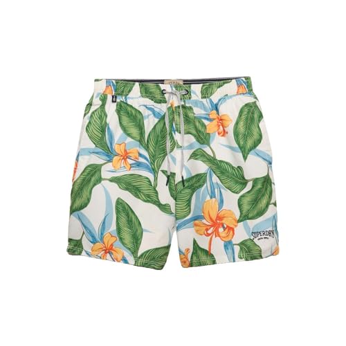 Superdry Print 16 Swim Short Bañador, Evergreen Hawaiian Optic, M Unisex Adulto