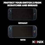 Konix Ochraniacz ekranu ze szkła hartowanego do Nintendo Switch 2 - filtr niebieskiego światła - bez pęcherzyków - twardość 9 h - 100% przezroczysty