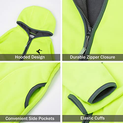 Littlespring Kids Fleece Hoodie For Boys Fall Winter Warm Zip Up Jacket, Light Green, Size 8 #TOP3