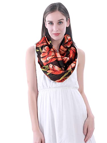 Lina & Lily Tulip Print Infinity Scarf for Women, Fashion Floral Lightweight Scarf for All Seasons2