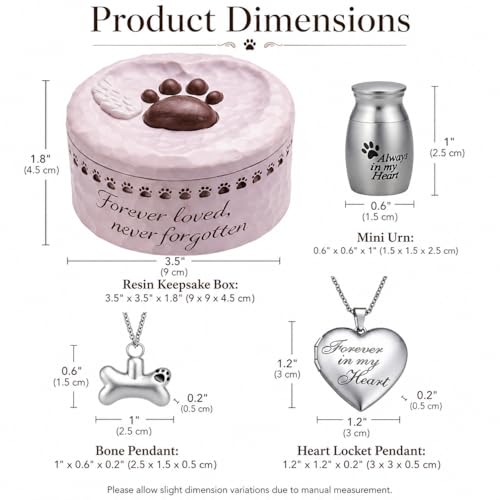 hooppoo Pet Memorial Gift Set for Loss of Dog Cat — view 3