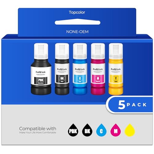 Encre ET-7700 ET-7750 pour Epson EcoTank lot de 5 flacons CMYJN
