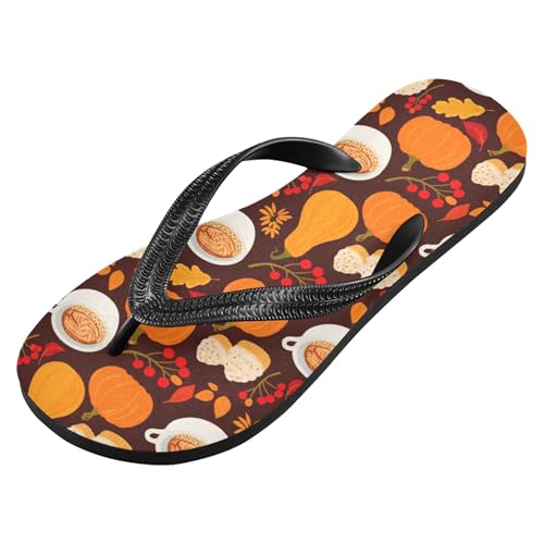 Burbuja Pumpkin Spice Cups Flip Flops for Women Men, Soft Thong Sandals Rubber Slippers for Pool Beach Essentials2