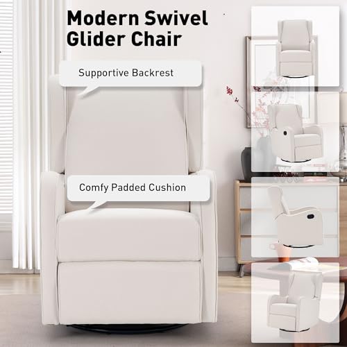 Bonzy Home Swivel Rocker Recliner, Rocking Nursery Chair Glider Rocker Recliner Manual Reclining For Home thumb #5