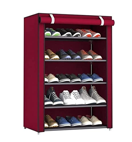 Zapatero independiente – Estante para zapatos de 60 x 30 x 90 cm para el hogar para dormitorio y sala de estar – Elegante solución de almacenamiento Rosso para zapatos y accesorios