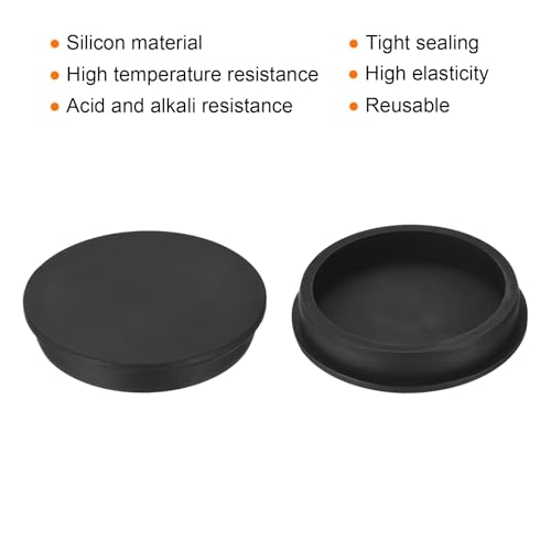 Image of uxcell High Temp Silicone Plug Mount Dia 103.6mm /4.08 inch t Shaped Rubber Stopper Hole Plugs for Powder Coating Plating Waterproof Plugs Sealing Plugs Black Pack of 2(OD 112mm)