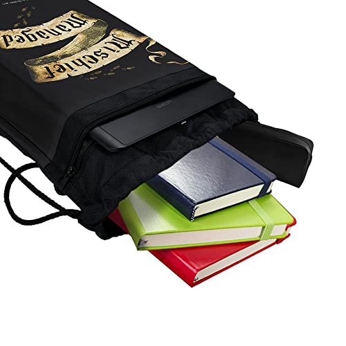LOGOVISION Harry Potter Mischief Managed Drawstring Backpack Sports Bag Sackpack 17" x 13", Perfect for Gym, Yoga or Practice4
