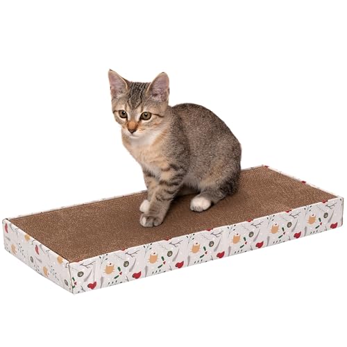 Image of Furhaven Scratching Board w / Catnip for Indoor Cats, Reversible - Holiday Corrugated Scratcher Pad - Christmas Print, One Size