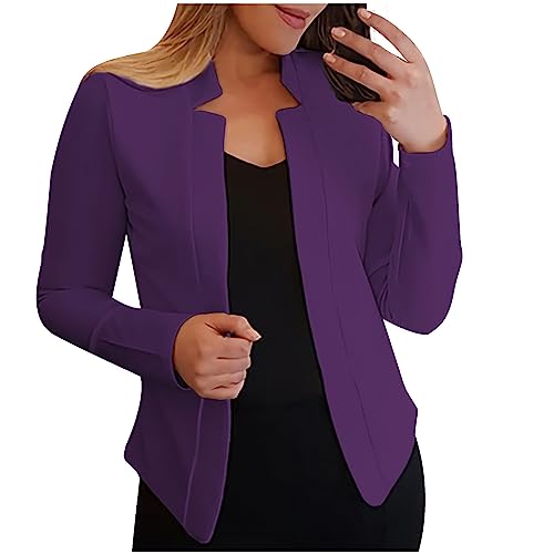 Women's Solid Color Fit Suit Jacket,Womens Trendy Fit Light Clothes