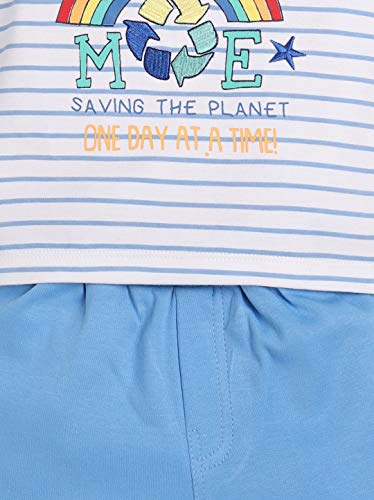 Image of BABY GO 100% Pure Cotton Printed Kids T-Shirt &Shorts for Baby Boys (3-6 Months, SKY3)