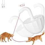 Tumbler Cat Laser Toy Automatic, 360° Rotation Rechargeable Laser Pointer, Self Play 3 Modes Motion Activated Cat Laser Toy, Interactive Cat Toys for Bored Indoor Adult Cats/Dogs (White)