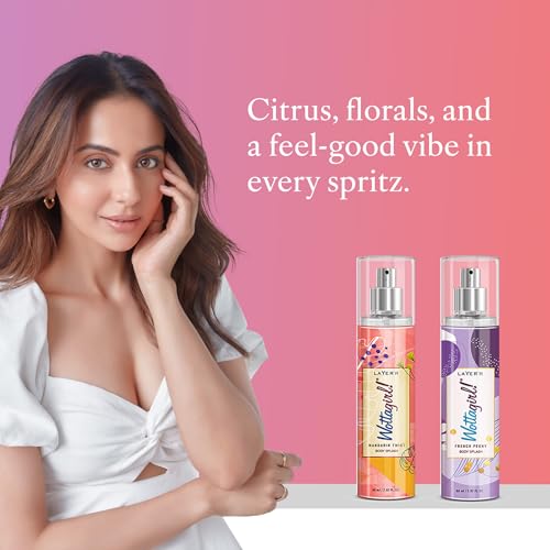 Image of Layer'r Wottagirl Women's Body Splash Duo | French Peony & Mandarin Twist Perfumes | 60ml Each | Floral & Citrus Scents | Long-Lasting Freshness