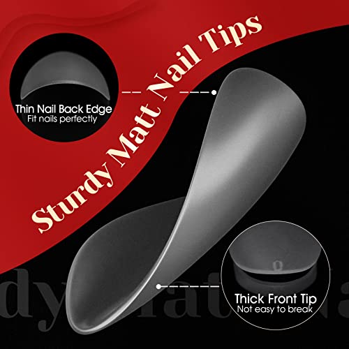 Image of 300PCS Full Matte Short Almond Gel Nail Tips,ROSALIND 15 Sizes Full Cover Almond Nail Tips Acrylic Fake Nails Extension Nail Art ,Soak Off Soft Gel Nail Tips DIY Nails Salon for Women (Pre-shaped No Filed)