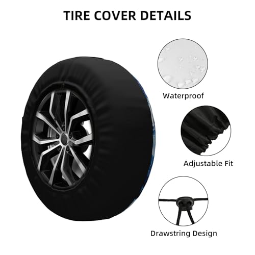 Image of Wolf Spare Tire Cover Weatherproof Universal Wheel Protectors Wheel Covers for Rv Camper Travel Trailer SUV Truck 17 Inch