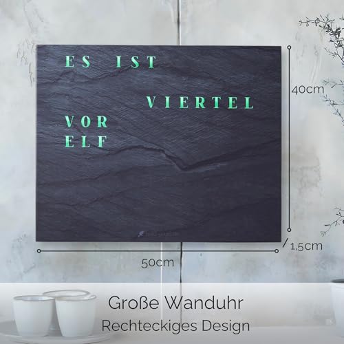 Wortuhr Build-Yours WordClock Jupiter in Schieferoptik mit LED-Anzeige