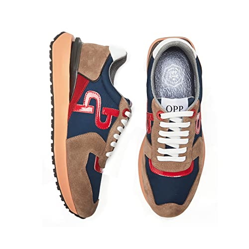 OPP Suede Leather Fashion Sneakers for Men Casual Lace-up Shoes Running Athletic Tennis Sports Gym3