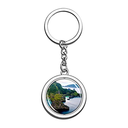 Philippines Seven Island Palawan Schlüsselanhänger Souvenir Spin Kristall Metall Edelstahl Kette City Travel Geschenk