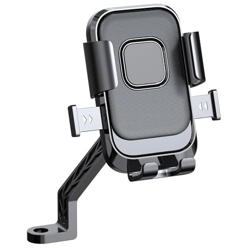 Image of MotoPro K2 Motorcycle Phone Holder for Mirror Rod | One-Touch Lock | Anti-Vibration Mount | 360 Adjustable Mobile Stand for Bikes & Scooters