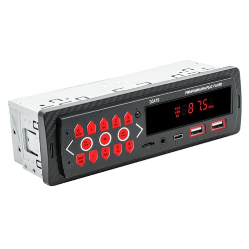 1Din �J�[�X�e���I 12V �� MP3 �v���[���[ Bluetooth FM ���V�[�o�[�A2USB/AUX/TF/Type-C �z���ی�n���Y�t���[ Bluetooth �J�[���W�I