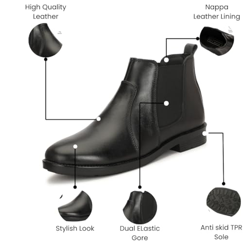 Image of Leatherful Chelsea boots for Men | Full Grain Leather | Genuine Leather | Smart Casual | Office, Party