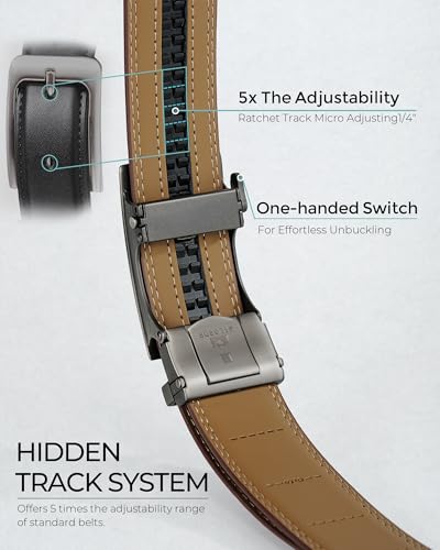 Image of MILORDE Men's Leather Ratchet Belt - 35mm - Customizable Fit