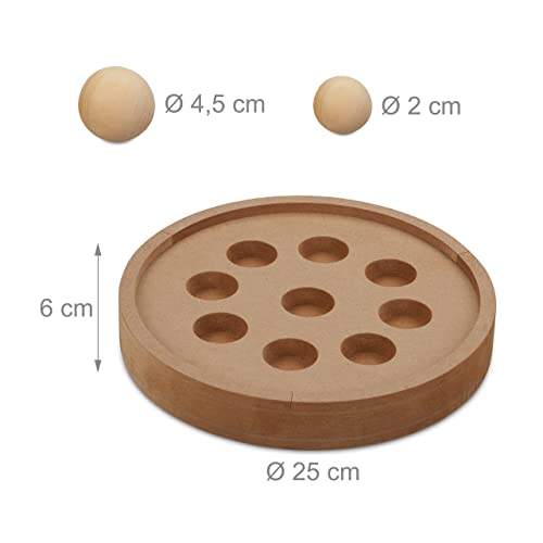 Relaxdays Intelligenzspielzeug, für Katzen & Hunde, MDF, HD: 6x25cm, Futterspielzeug, interaktives Schnüffelspiel, natur