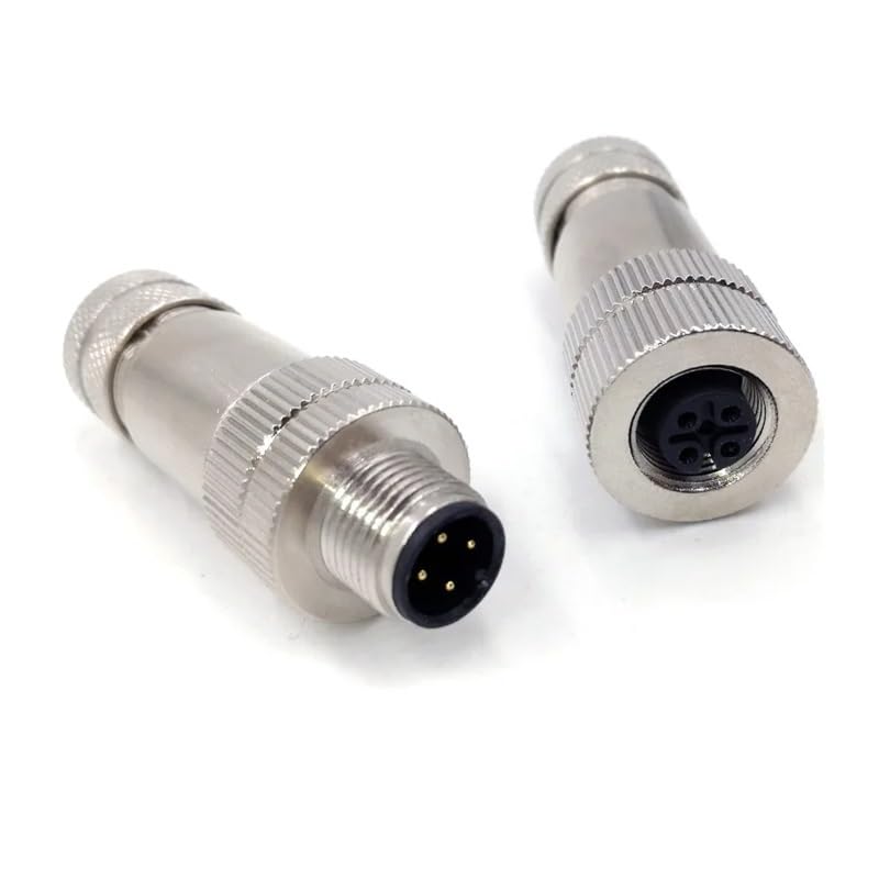 Connecteur M12 étanche contre les interférences 4 broches mâle coudé à vis