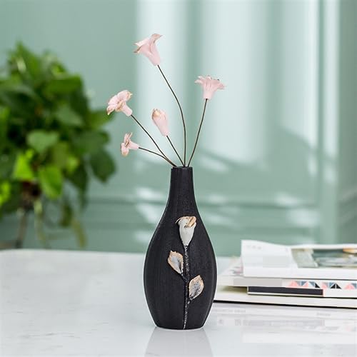 Vases en céramique simples bouteilles d'aromathérapie artisanat noir - 4