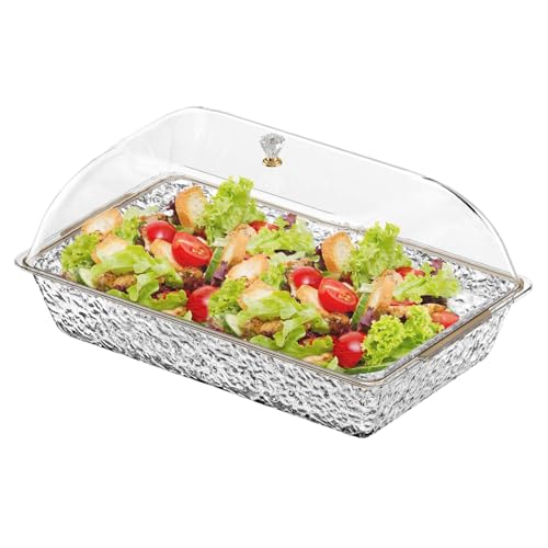 xowwyue Bandejas de Aperitivos para Fiestas | Platos De Cena De Catering,41.5x25cm Bandejas De Exhibición De Comida con Tapa Y Compartimentos | para Fiestas Festivales Cumpleaños Eventos Aperitivos