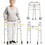 Folding Narrow Walkers for Seniors, Width Height Adjustable Walker, Lightweight Standard Walker for Seniors, Narrow Walkers for Elderly, Disabled, Bariatric, 350 lbs, Limited Edition