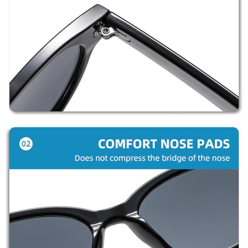 Lunettes de soleil œil de chat rétro aux finitions rivets de qualité - 4