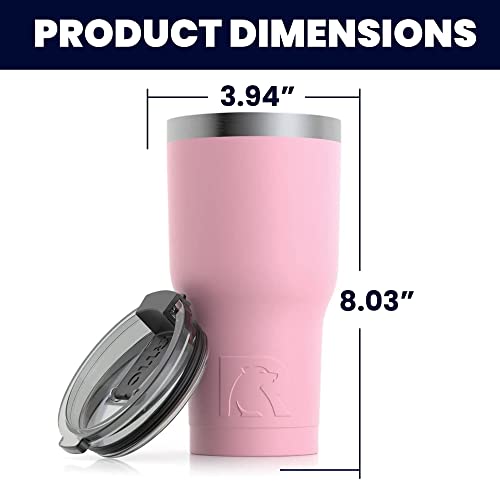 Rtic 20 Oz Insulated Tumbler Stainless Steel Coffee Travel Mug With Lid, Spill Proof, Hot Beverage And Cold, Portable Thermal Cup For Car, Camping, Flamingo #TOP1